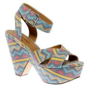 Antonio Melani blue platform heels